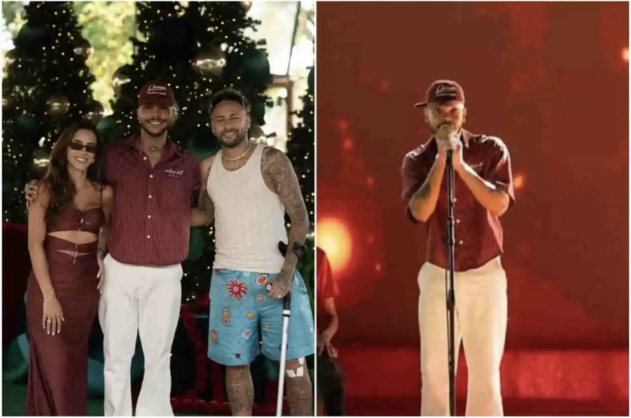 Jessé Aguiar canta em confraternização de Natal de Neymar e Bruna Biancardi e surpreende convidados