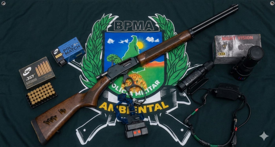 HOMEM É PRESO POR PORTE ILEGAL DE ARMA DE FOGO DURANTE OPERAÇÃO DA PM AMBIENTAL NO SUL DO TOCANTINS